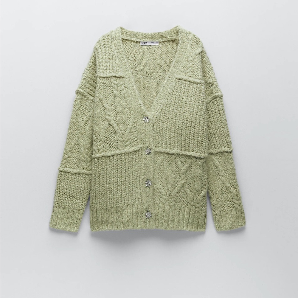 Patchwork Knit Cardigan